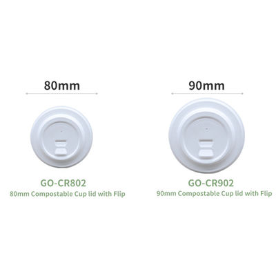 80mm 90mm Disposable Sugarcane Fiber Bubble Tea Cup Lids