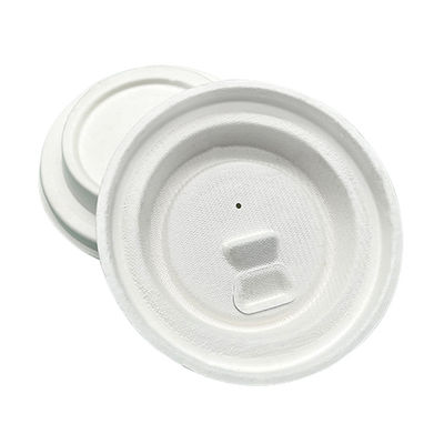 80mm 90mm Disposable Sugarcane Fiber Bubble Tea Cup Lids