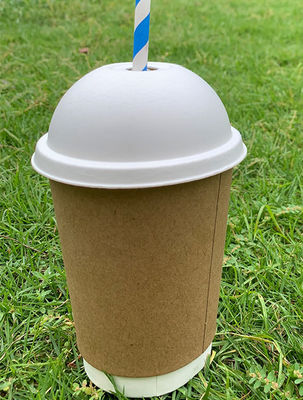 Disposable  90mm Sugarcane Dome Lids For 16 Oz Cups